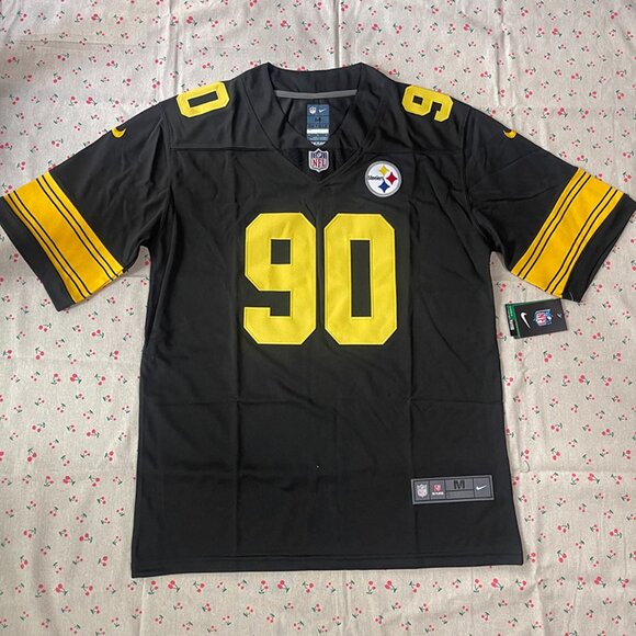 NFL T.J. Watt #90 Pittsburgh Steelers Black Jersey - Picture 2 of 7